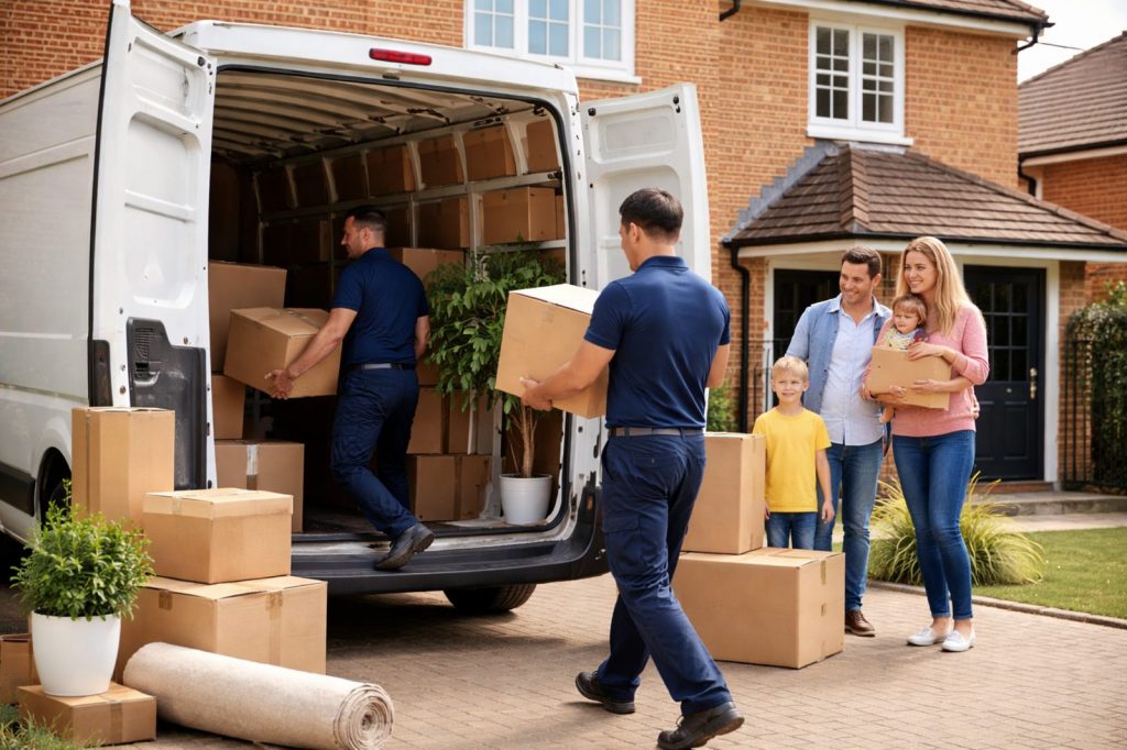 House removals in St Albans by local movers helping a family move home